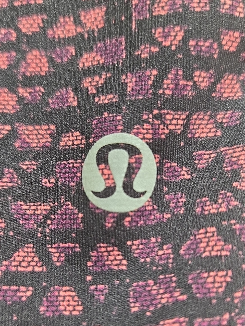 Lululemon Cropped Athletic Leggings Purple Pattern Coral Lining Size Tag Removed - Picture 2 of 16